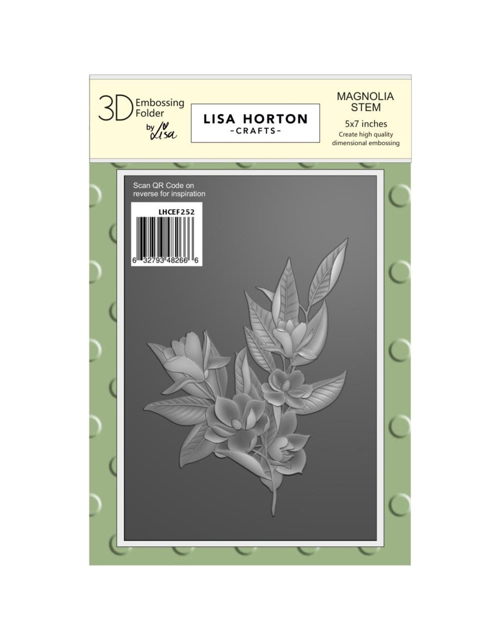 LISA HORTON CRAFTS LISA HORTON CRAFTS MAGNOLIA STEM 5x7 3D EMBOSSING FOLDER