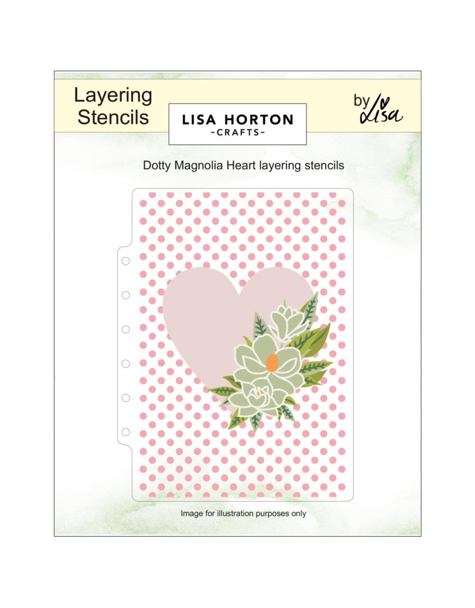 LISA HORTON CRAFTS LISA HORTON CRAFTS DOTTY MAGNOLIA HEART 5x7 LAYERING STENCILS