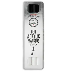 STUDIOLIGHT STUDIOLIGHT ART BY MARLENE ESSENTIALS COLLECTION DUO ACRYLIC MARKERS - BLACK & WHITE 3/PK