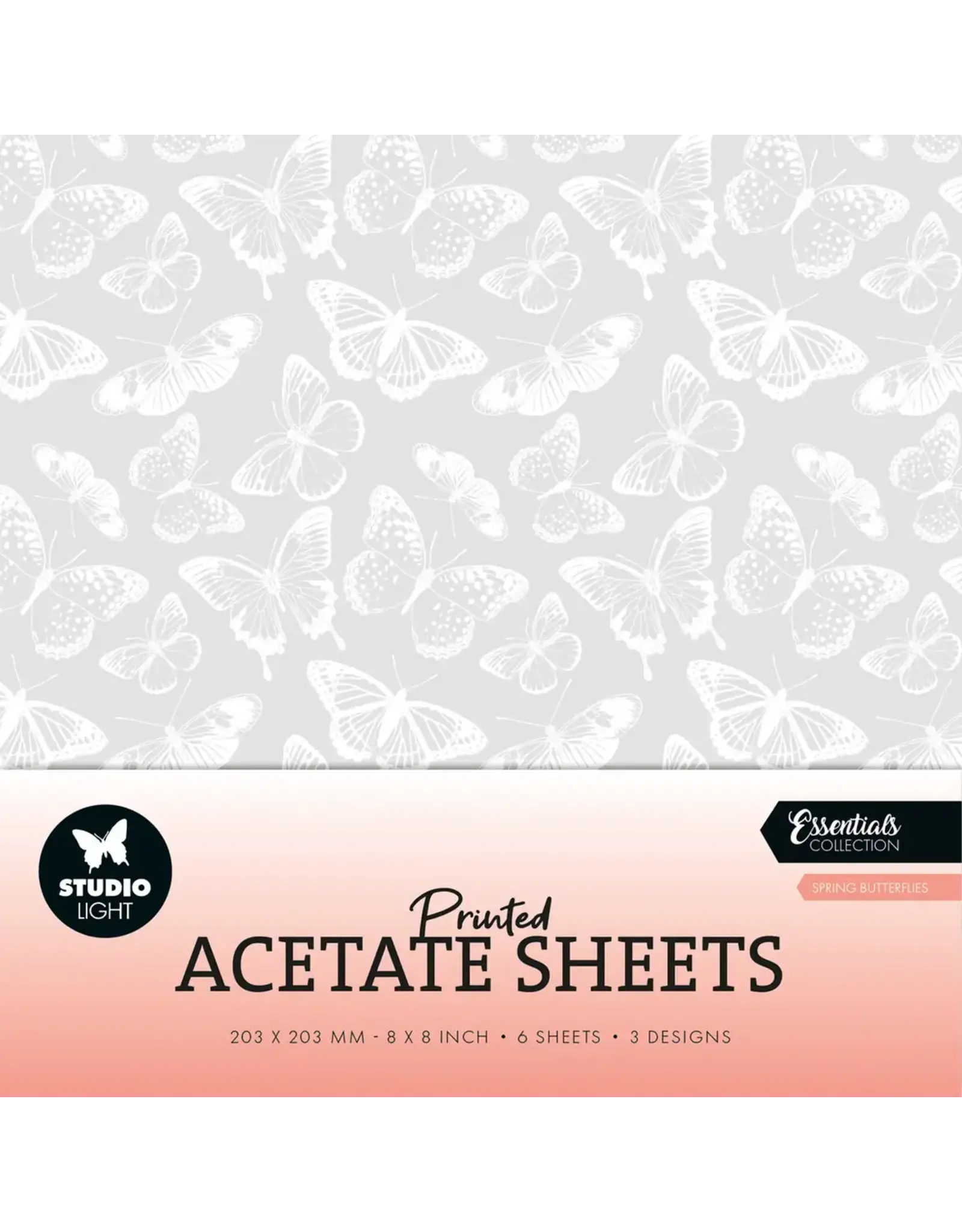 STUDIOLIGHT STUDIOLIGHT ESSENTIALS COLLECTION SPRING BUTTERFLIES ACETATE SHEETS