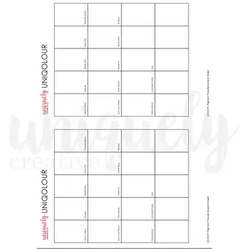UNIQUELY CREATIVE UNIQUELY CREATIVE PIGMENT POWDER SWATCH SHEET