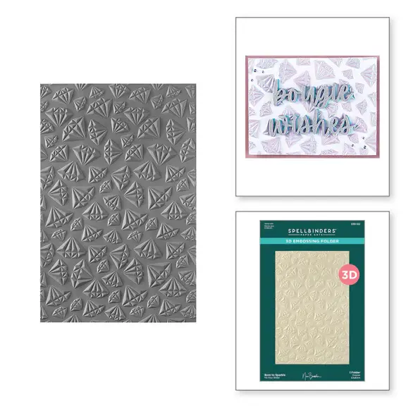 SPELLBINDERS SPELLBINDERS NINA BOETTCHER BOUGIE BIRTHDAY COLLECTION BORN TO SPARKLE 3D EMBOSSING FOLDER