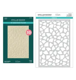 SPELLBINDERS SPELLBINDERS NINA BOETTCHER BOUGIE BIRTHDAY COLLECTION BORN TO SPARKLE 3D EMBOSSING FOLDER AND STENCIL