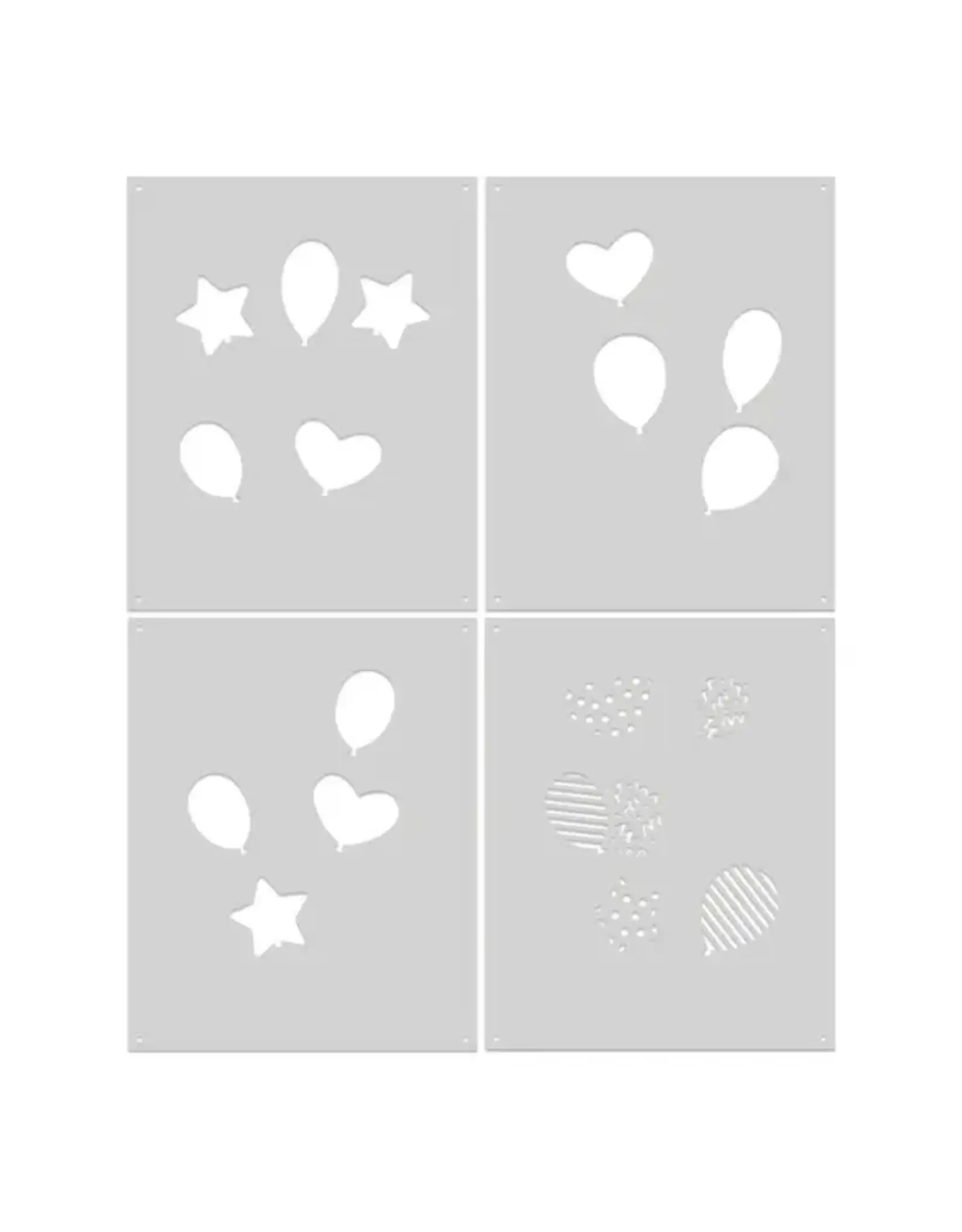 HERO ARTS HERO ARTS LET'S CELEBRATE COLLECTION BALLOONS COLOR LAYERING STENCIL SET 4/PK
