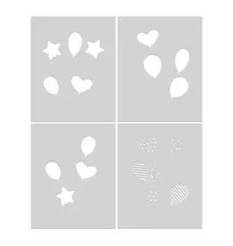 HERO ARTS HERO ARTS LET'S CELEBRATE COLLECTION BALLOONS COLOR LAYERING STENCIL SET 4/PK