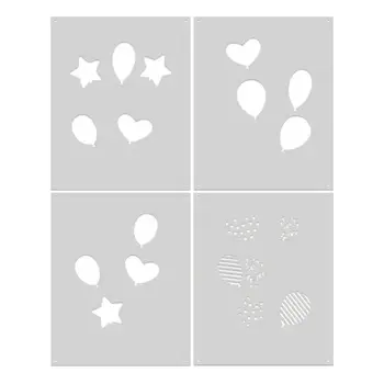 HERO ARTS HERO ARTS LET'S CELEBRATE COLLECTION BALLOONS COLOR LAYERING STENCIL SET 4/PK