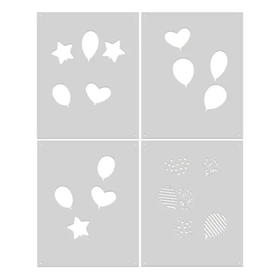 HERO ARTS HERO ARTS LET'S CELEBRATE COLLECTION BALLOONS COLOR LAYERING STENCIL SET 4/PK