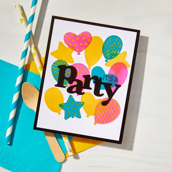 HERO ARTS HERO ARTS LET'S CELEBRATE COLLECTION BALLOONS COLOR LAYERING STENCIL SET 4/PK