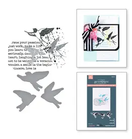 SPELLBINDERS SPELLBINDERS BETTERPRESS DINA WAKLEY COLLAGED BIRDS COLLECTION COLLAGED BIRDS PRESS PLATES & DIE SET
