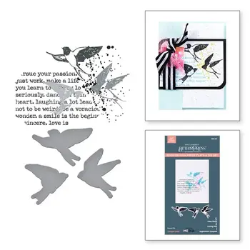 SPELLBINDERS SPELLBINDERS BETTERPRESS DINA WAKLEY COLLAGED BIRDS COLLECTION COLLAGED BIRDS PRESS PLATES & DIE SET