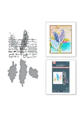 SPELLBINDERS SPELLBINDERS BETTERPRESS DINA WAKLEY COLLAGED BIRDS COLLECTION FEATHER DREAM PRESS PLATES & DIE SET