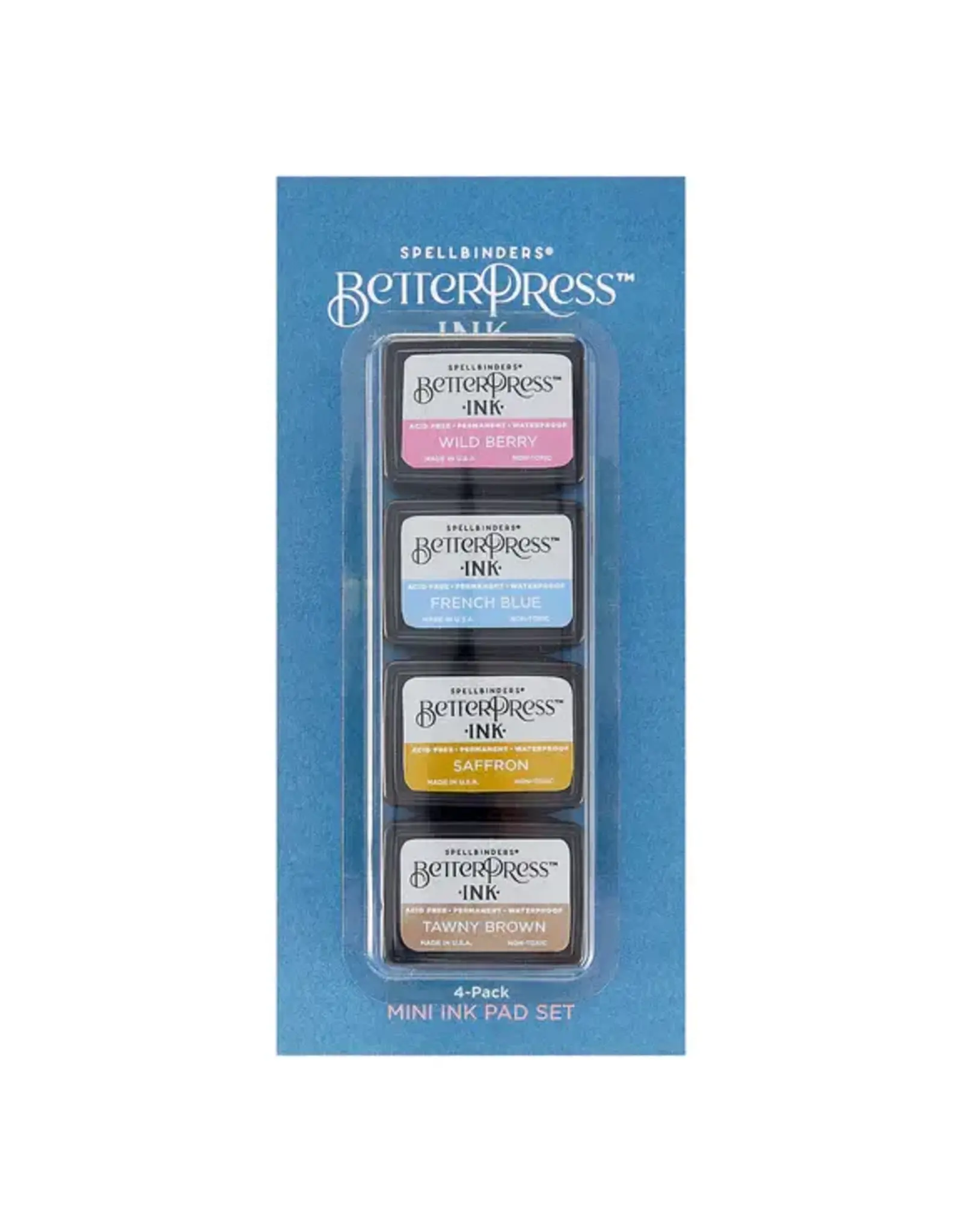 SPELLBINDERS SPELLBINDERS BETTERPRESS INK NATURE TONES MINI SET 4/PK