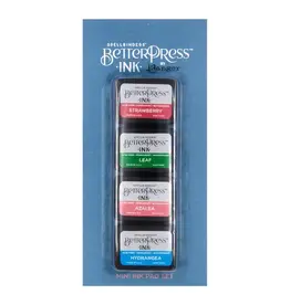 SPELLBINDERS SPELLBINDERS BETTERPRESS INK FLOWER GARDEN MINI SET 4/PK