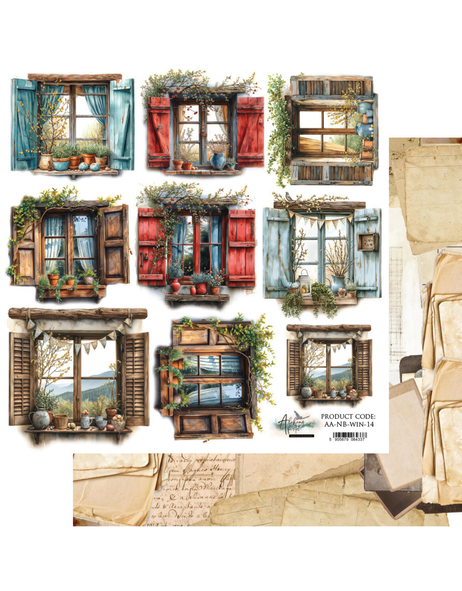ALCHEMY OF ART ALCHEMY OF ART NATURAL BEAUTY WINDOWS 12x12 EXTRAS CARDSTOCK