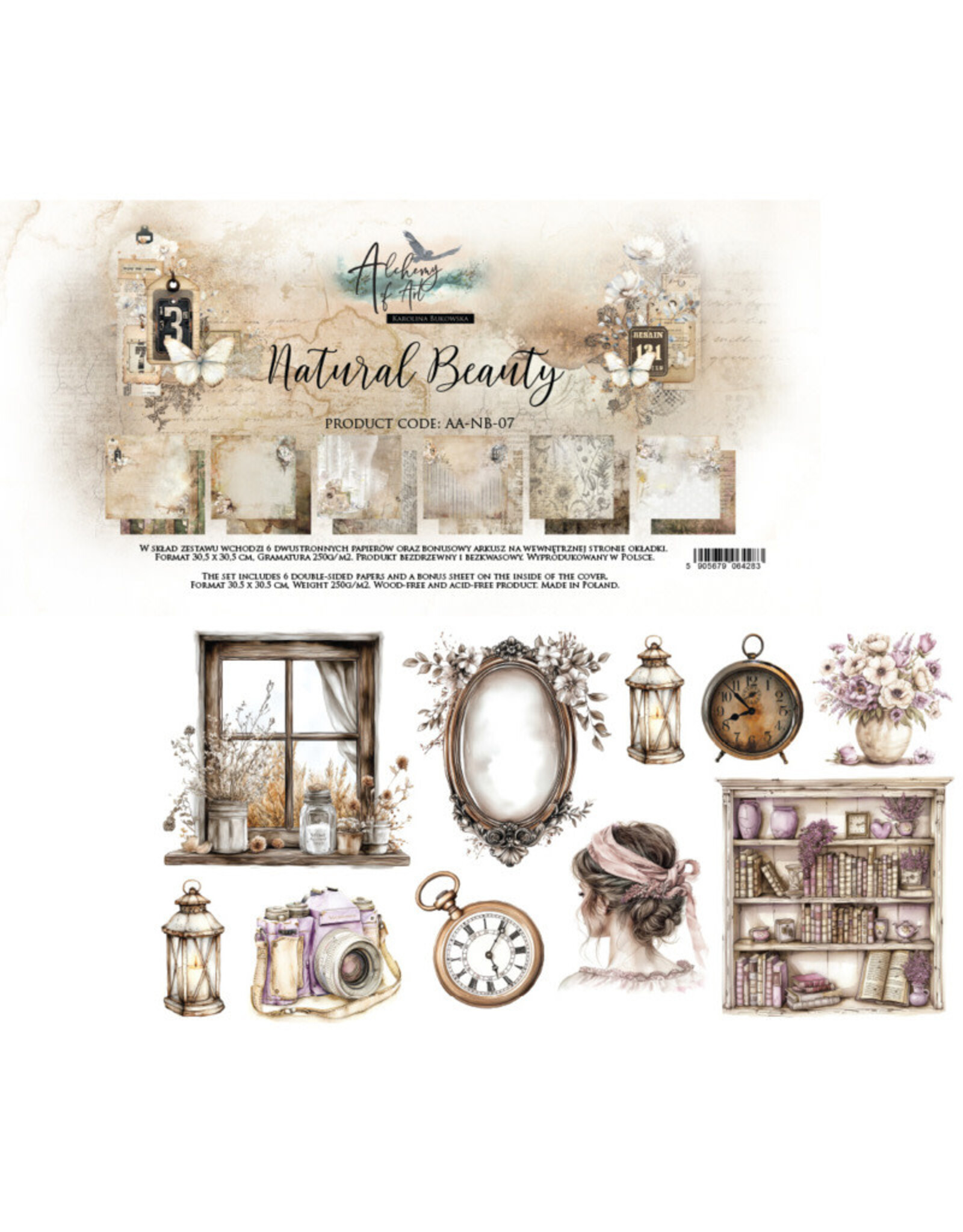 ALCHEMY OF ART ALCHEMY OF ART NATURAL BEAUTY 12x12 PAPER PACK 6 SHEETS