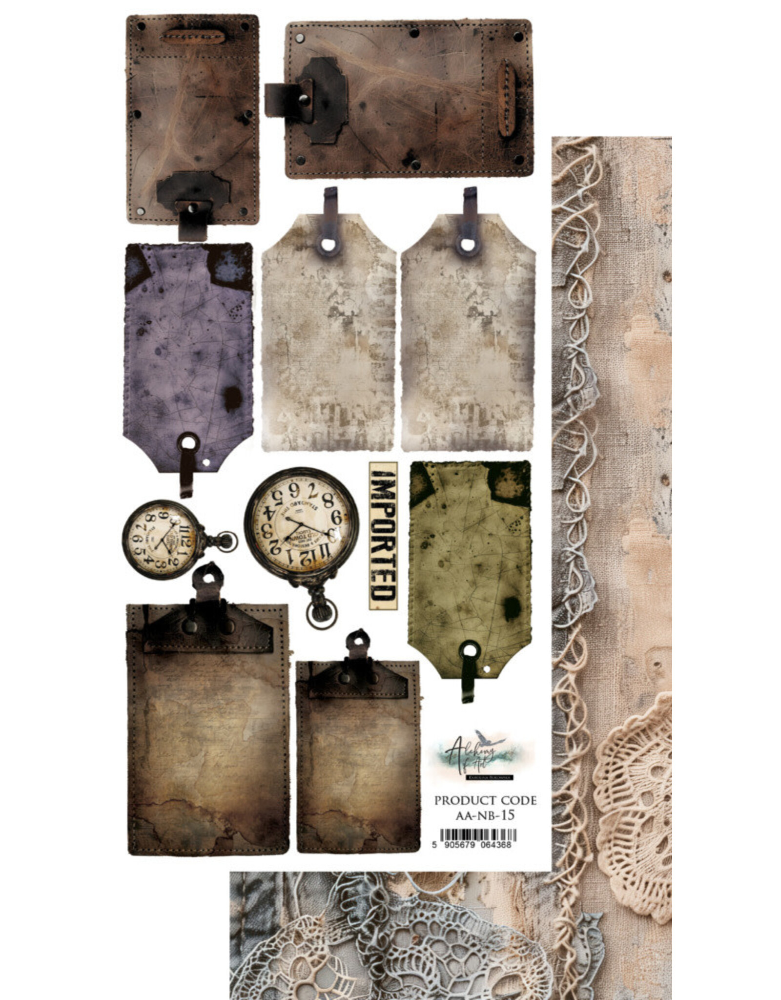 ALCHEMY OF ART ALCHEMY OF ART NATURAL BEAUTY TAGS 6x12 EXTRAS CARDSTOCK