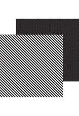 DOODLEBUG DESIGN DOODLEBUG DESIGN CANDY STRIPE SPRINKLES PETITE PRINTS BEETLE BLACK 12x12 DOUBLE SIDED CARDSTOCK