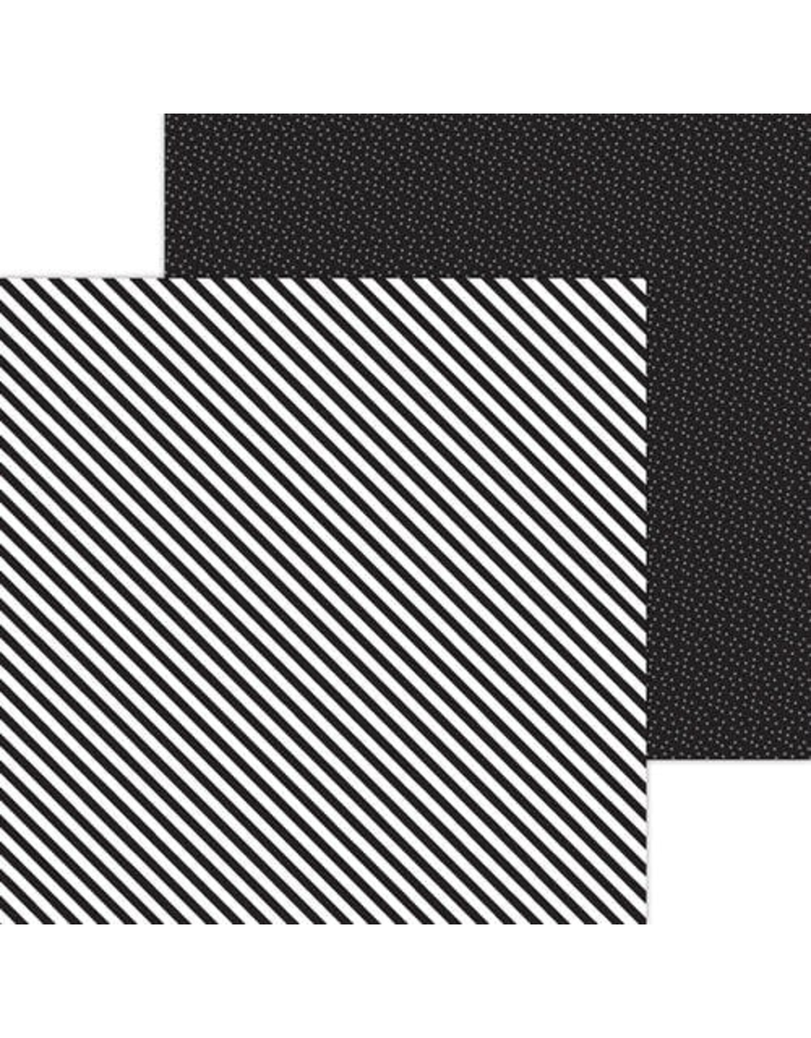 DOODLEBUG DESIGN DOODLEBUG DESIGN CANDY STRIPE SPRINKLES PETITE PRINTS BEETLE BLACK 12x12 DOUBLE SIDED CARDSTOCK
