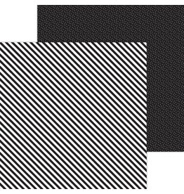 DOODLEBUG DESIGN DOODLEBUG DESIGN CANDY STRIPE SPRINKLES PETITE PRINTS BEETLE BLACK 12x12 DOUBLE SIDED CARDSTOCK