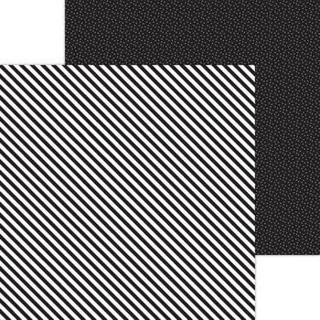 DOODLEBUG DESIGN DOODLEBUG DESIGN CANDY STRIPE SPRINKLES PETITE PRINTS BEETLE BLACK 12x12 DOUBLE SIDED CARDSTOCK