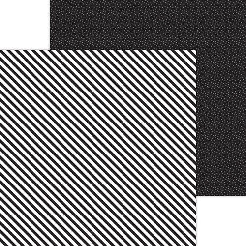 DOODLEBUG DESIGN DOODLEBUG DESIGN CANDY STRIPE SPRINKLES PETITE PRINTS BEETLE BLACK 12x12 DOUBLE SIDED CARDSTOCK
