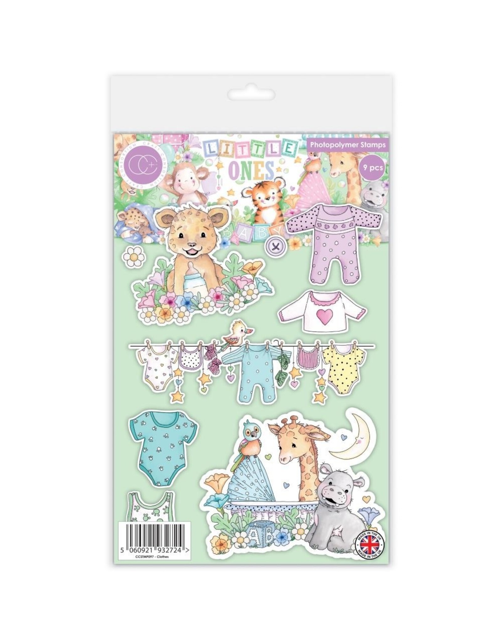 CRAFT CONSORTIUM CRAFT CONSORTIUM LITTLE ONES CLOTHES CLEAR STAMP SET