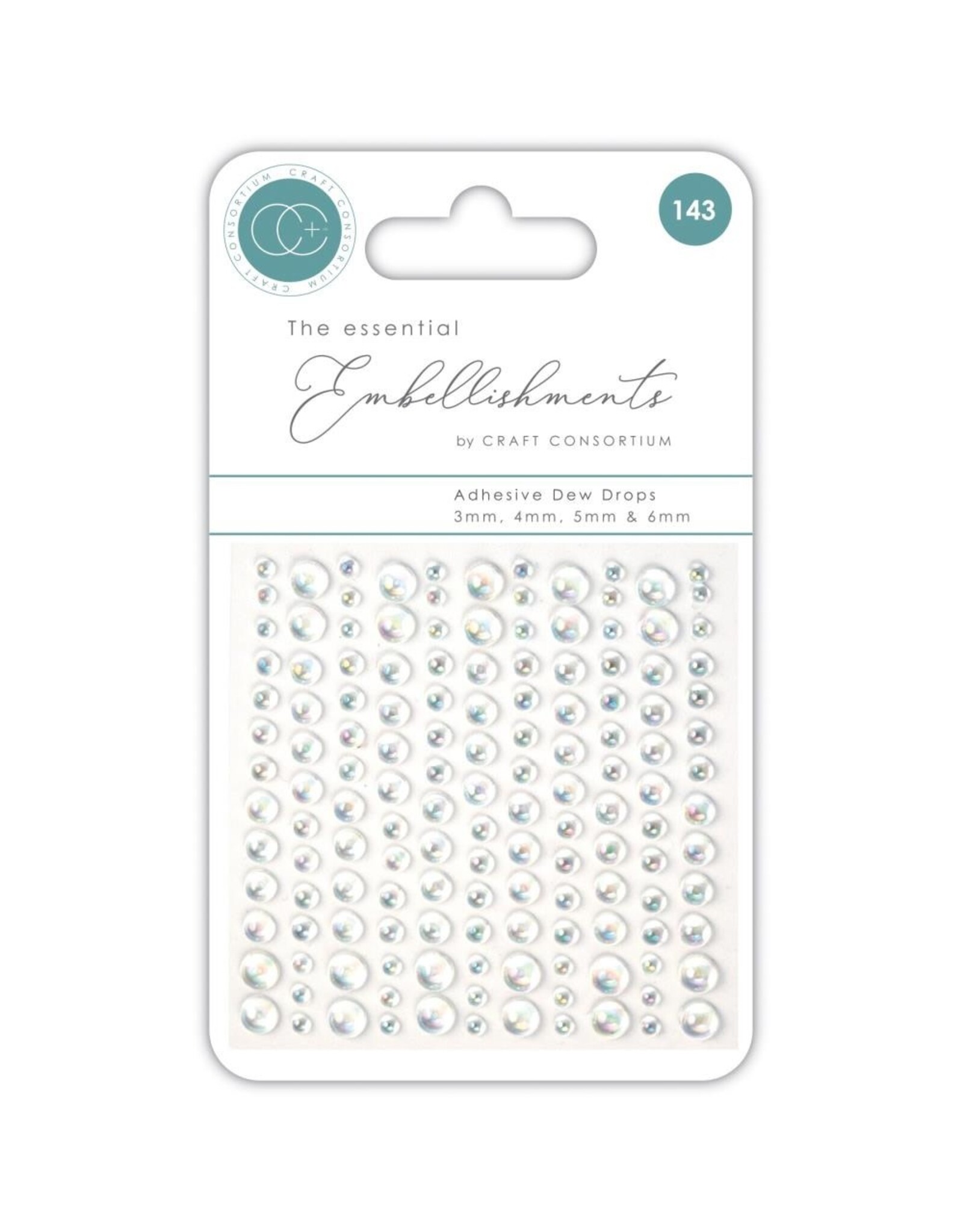 CRAFT CONSORTIUM CRAFT CONSORTIUM ESSENTIAL EMBELLISHMENTS IRIDESCENT ADHESIVE DEW DROPS