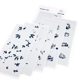 PINKFRESH PINKFRESH STUDIO PEONY PERFECTION STENCIL SET 6/PK