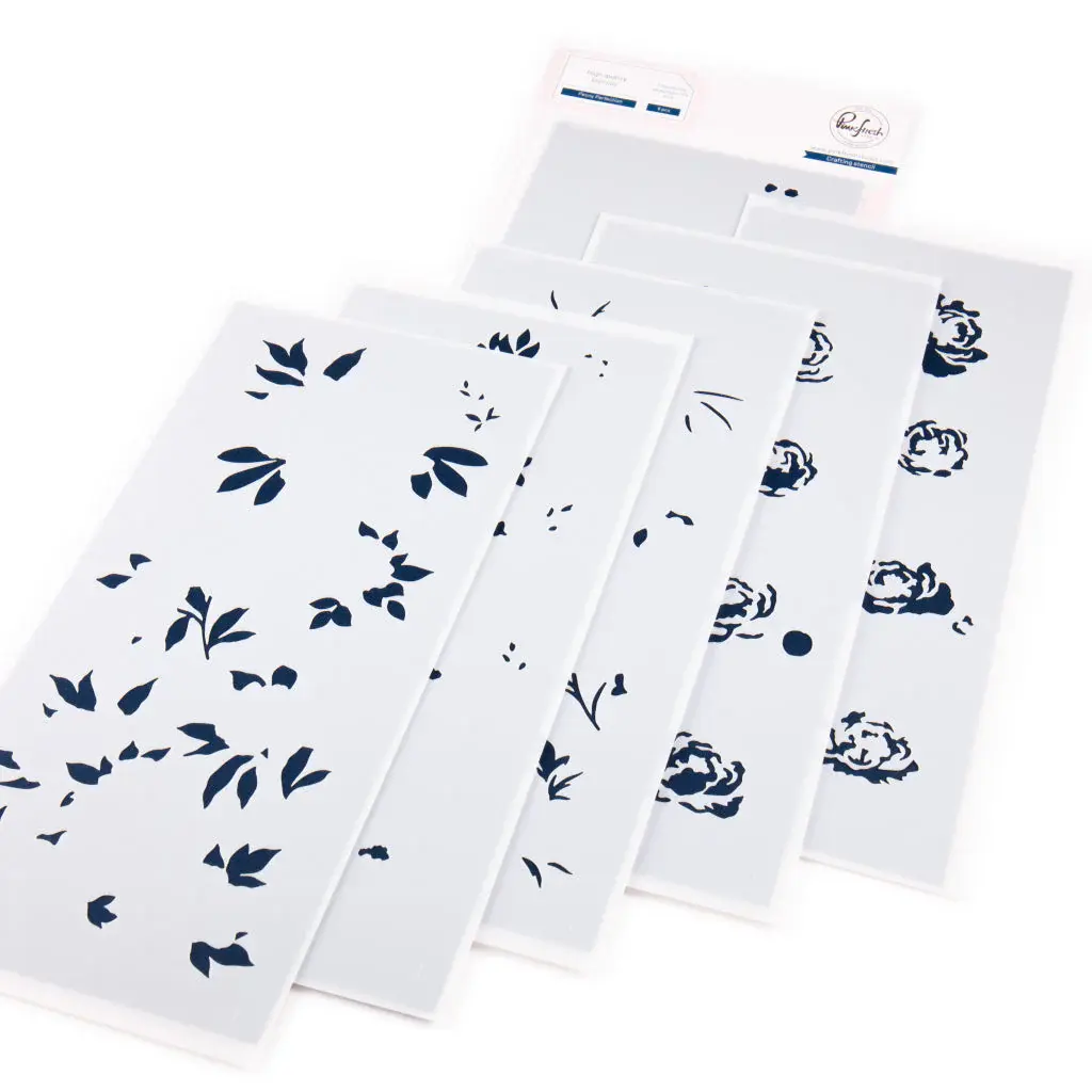 PINKFRESH PINKFRESH STUDIO PEONY PERFECTION STENCIL SET 6/PK