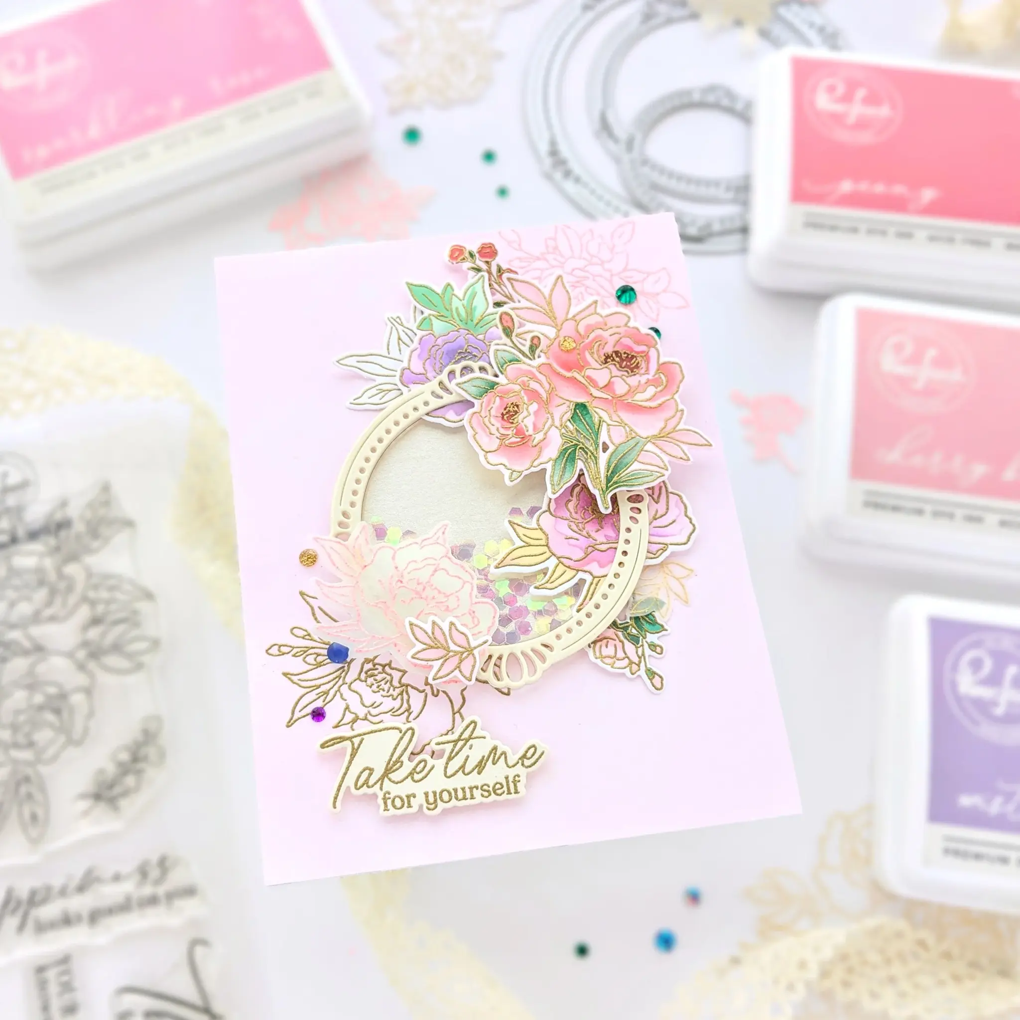 PINKFRESH PINKFRESH STUDIO PEONY PERFECTION STENCIL SET 6/PK
