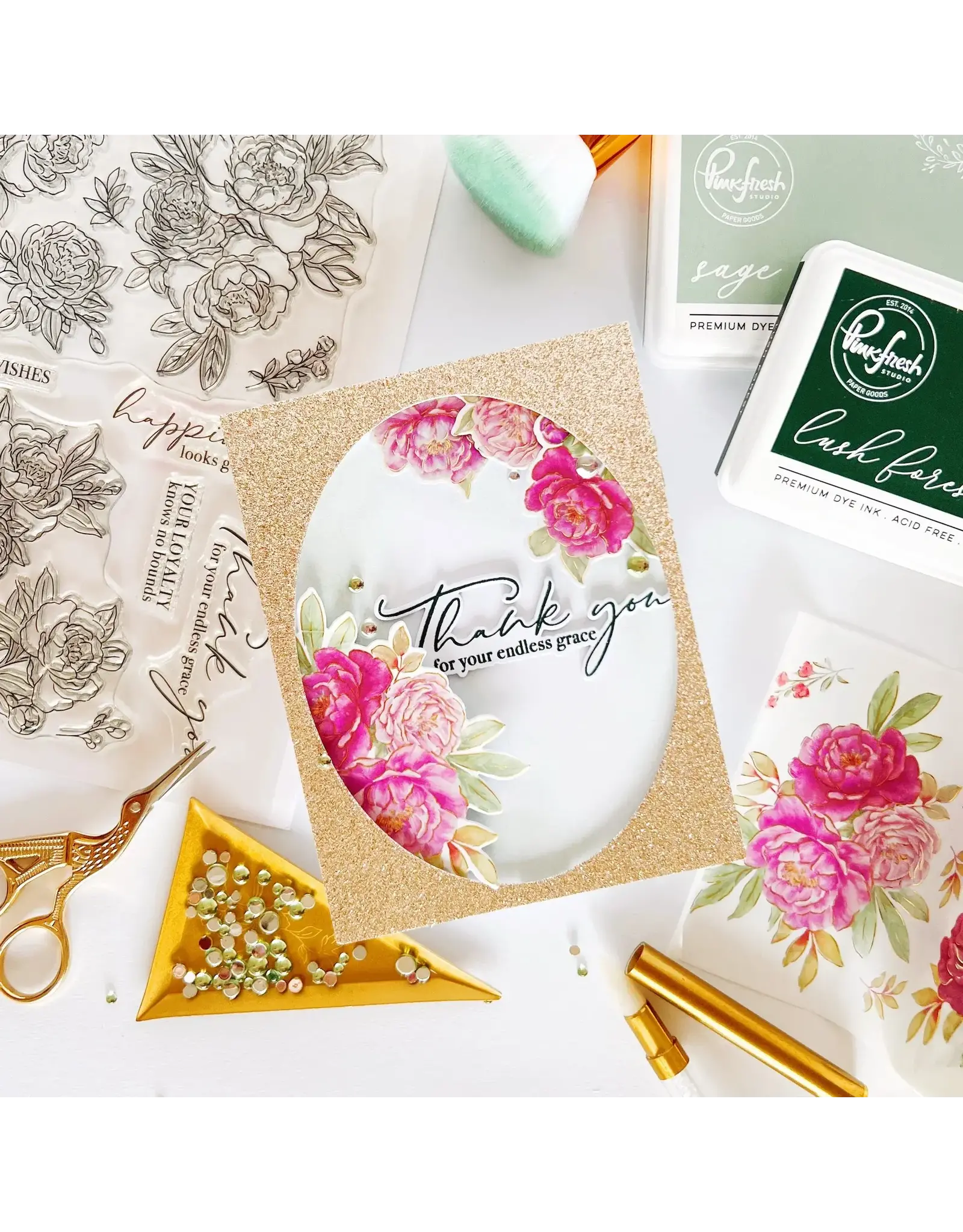 PINKFRESH PINKFRESH STUDIO PEONY PERFECTION DIE SET