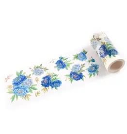 PINKFRESH PINKFRESH STUDIO PEONY PERFECTION BLUE WASHI TAPE