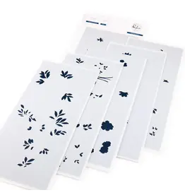 PINKFRESH PINKFRESH STUDIO FLOWERS FOR THE SOUL STENCIL SET 6/PK