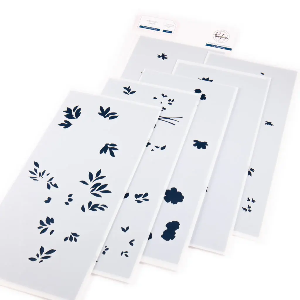 PINKFRESH PINKFRESH STUDIO FLOWERS FOR THE SOUL STENCIL SET 6/PK