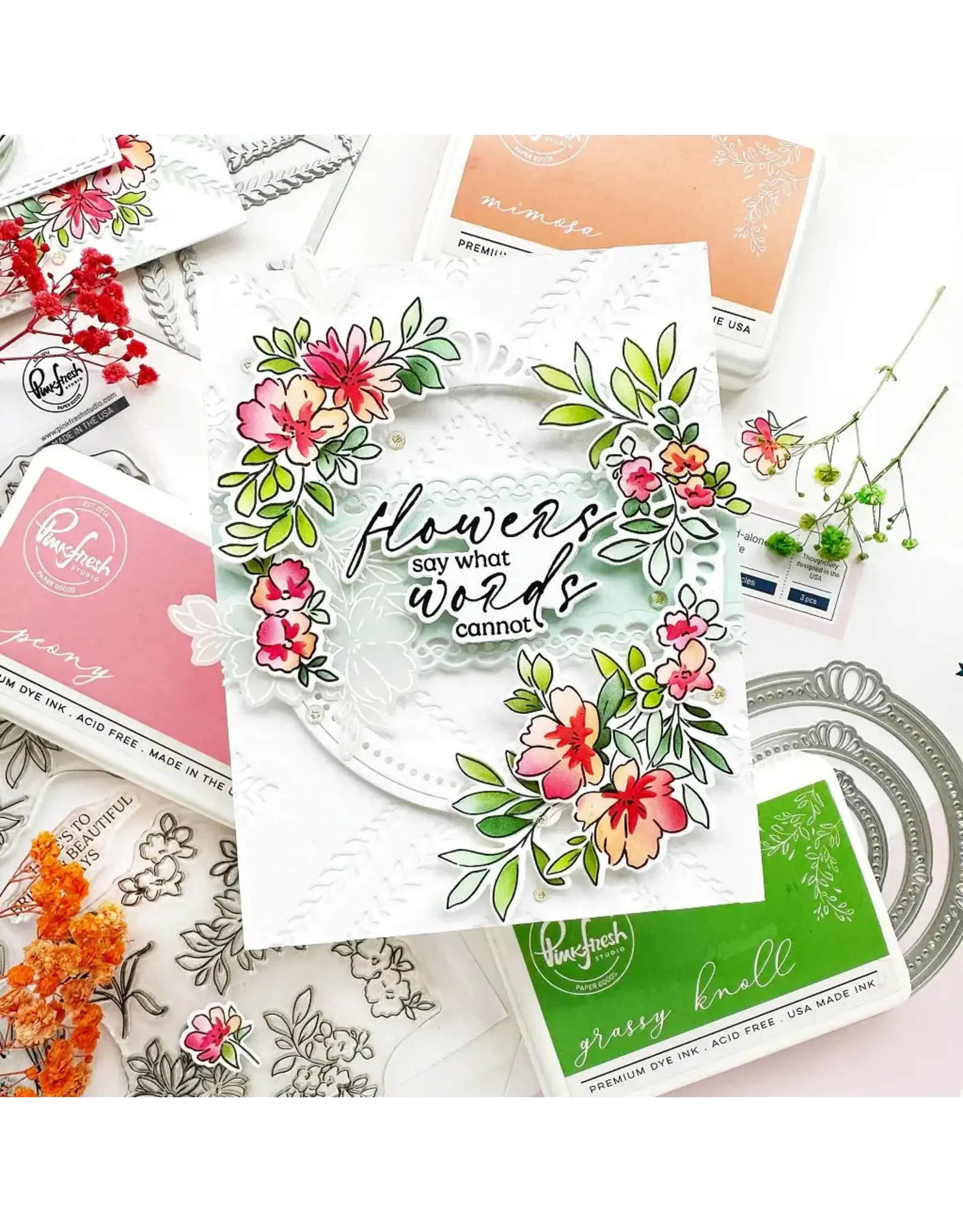 PINKFRESH PINKFRESH STUDIO FLOWERS FOR THE SOUL STENCIL SET 6/PK