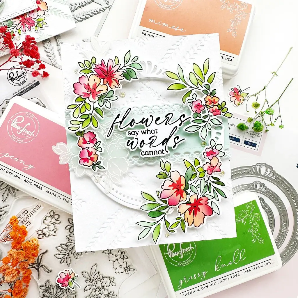 PINKFRESH PINKFRESH STUDIO FLOWERS FOR THE SOUL STENCIL SET 6/PK