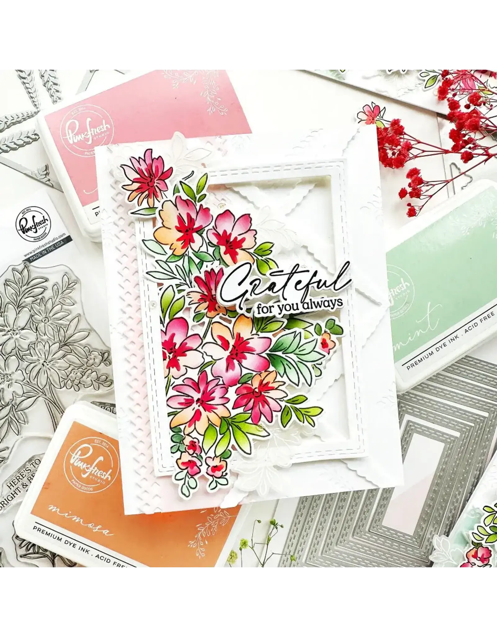 PINKFRESH PINKFRESH STUDIO FLOWERS FOR THE SOUL STENCIL SET 6/PK