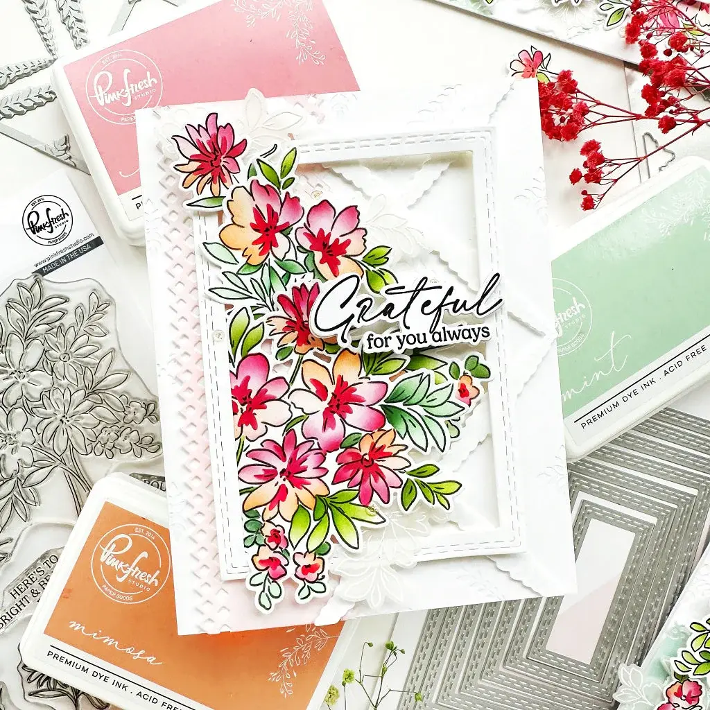 PINKFRESH PINKFRESH STUDIO FLOWERS FOR THE SOUL STENCIL SET 6/PK