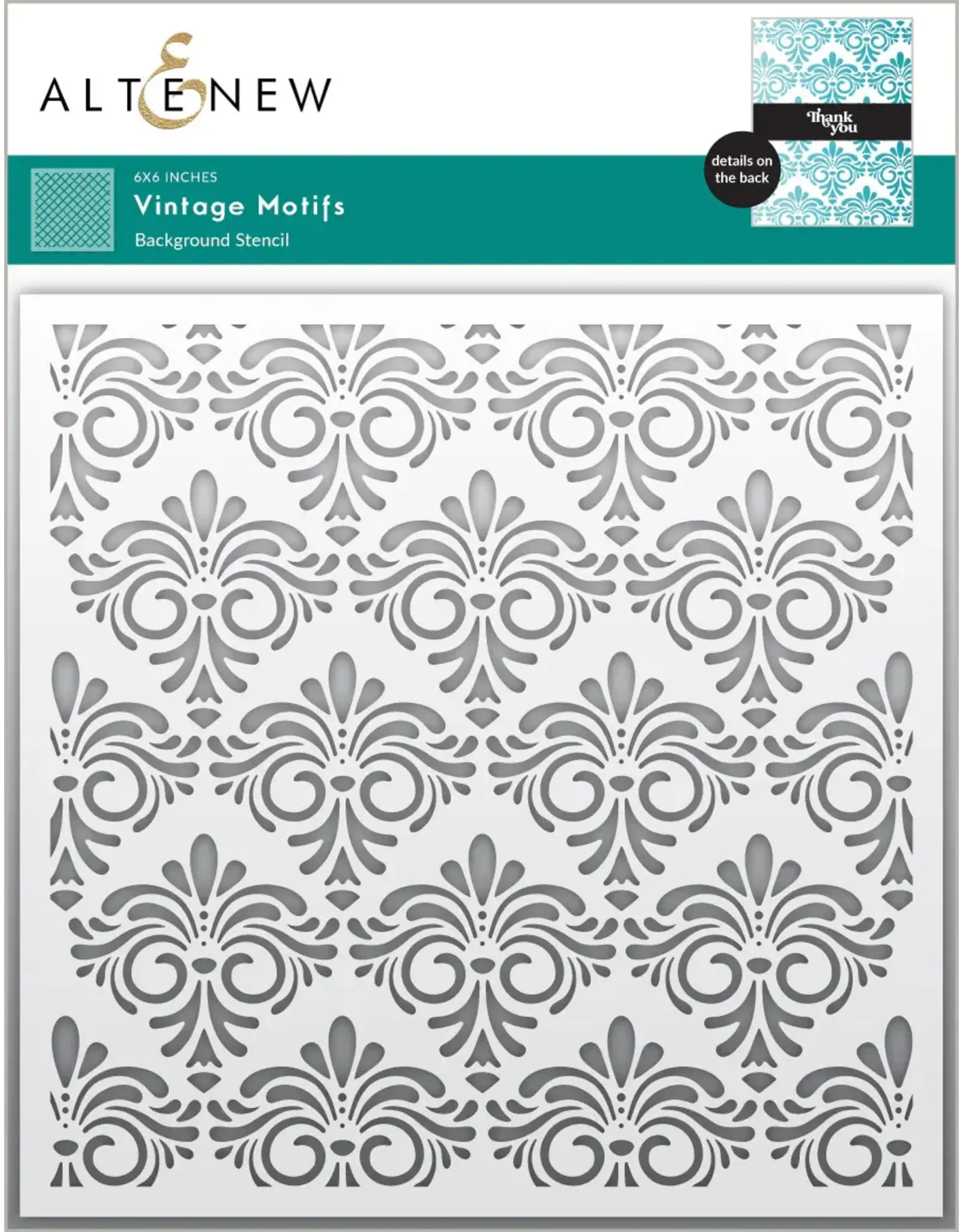 ALTENEW ALTENEW VINTAGE MOTIFS 6x6 BACKGROUND STENCIL