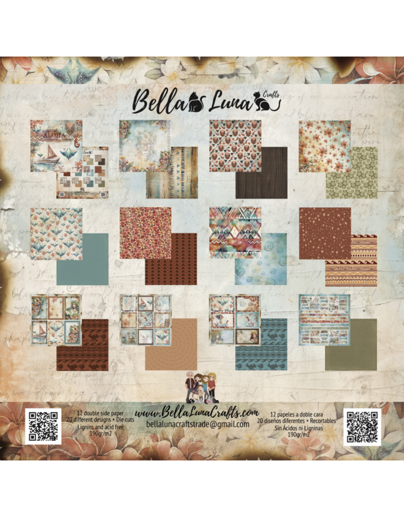 BELLA LUNA BELLA LUNA ALOHA BASICS 12x12 COLLECTION PACK