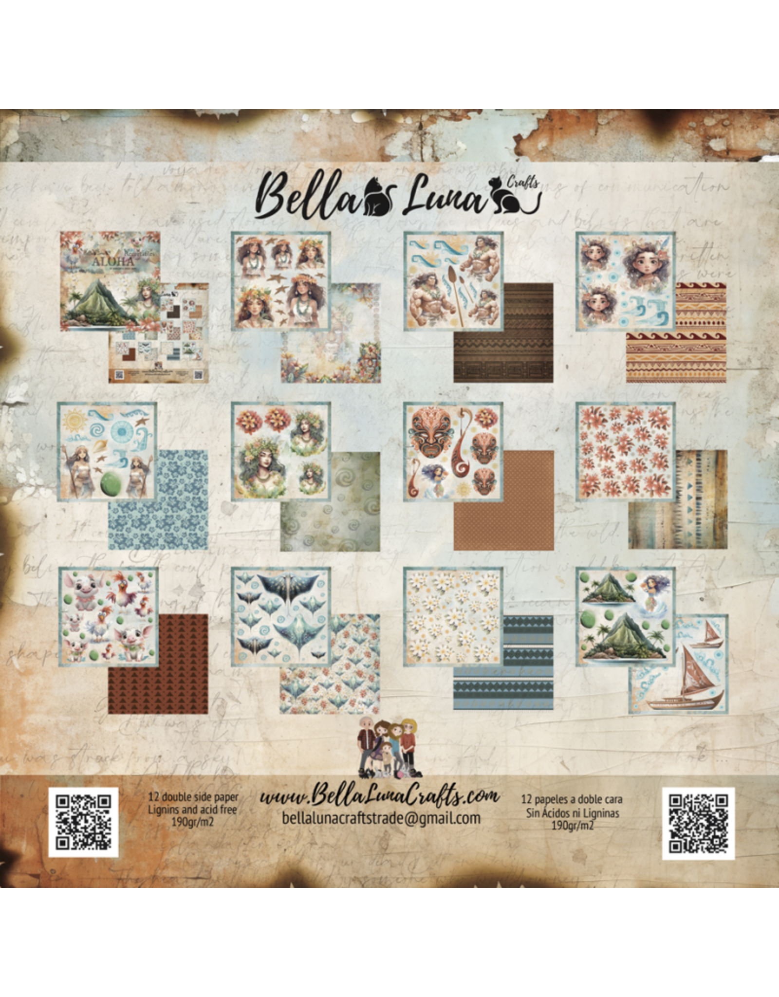 BELLA LUNA BELLA LUNA ALOHA DIE CUTS 8x8 COLLECTION PACK