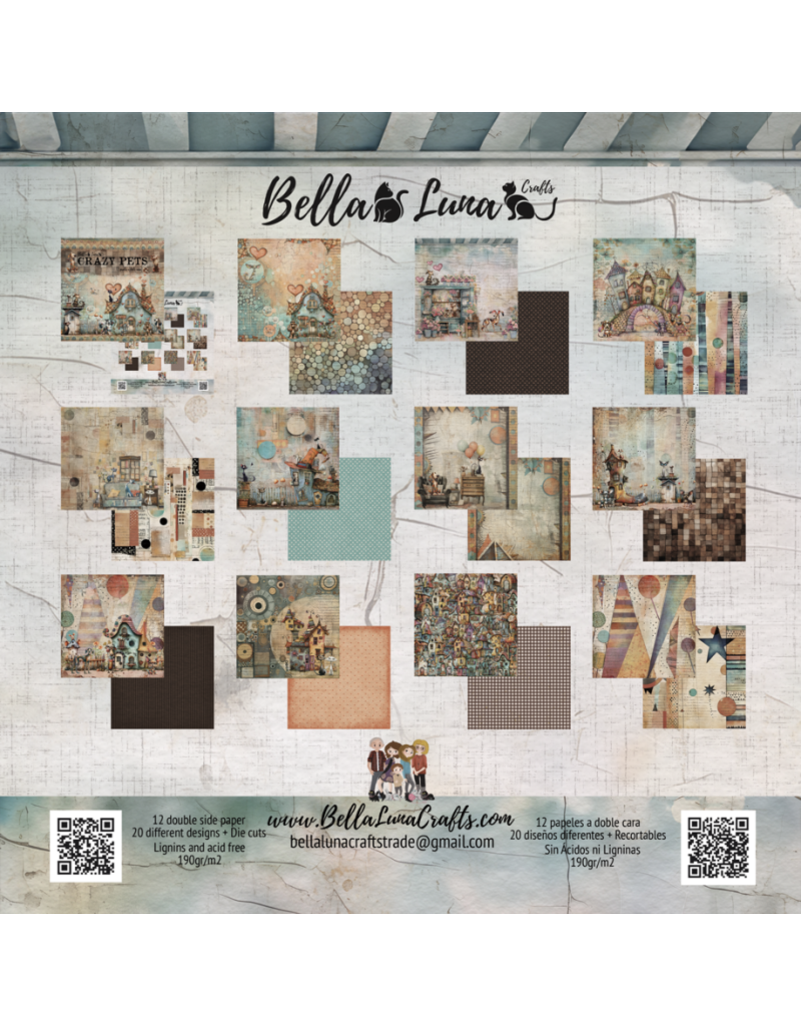 BELLA LUNA BELLA LUNA CRAZY PETS 12x12 COLLECTION PACK