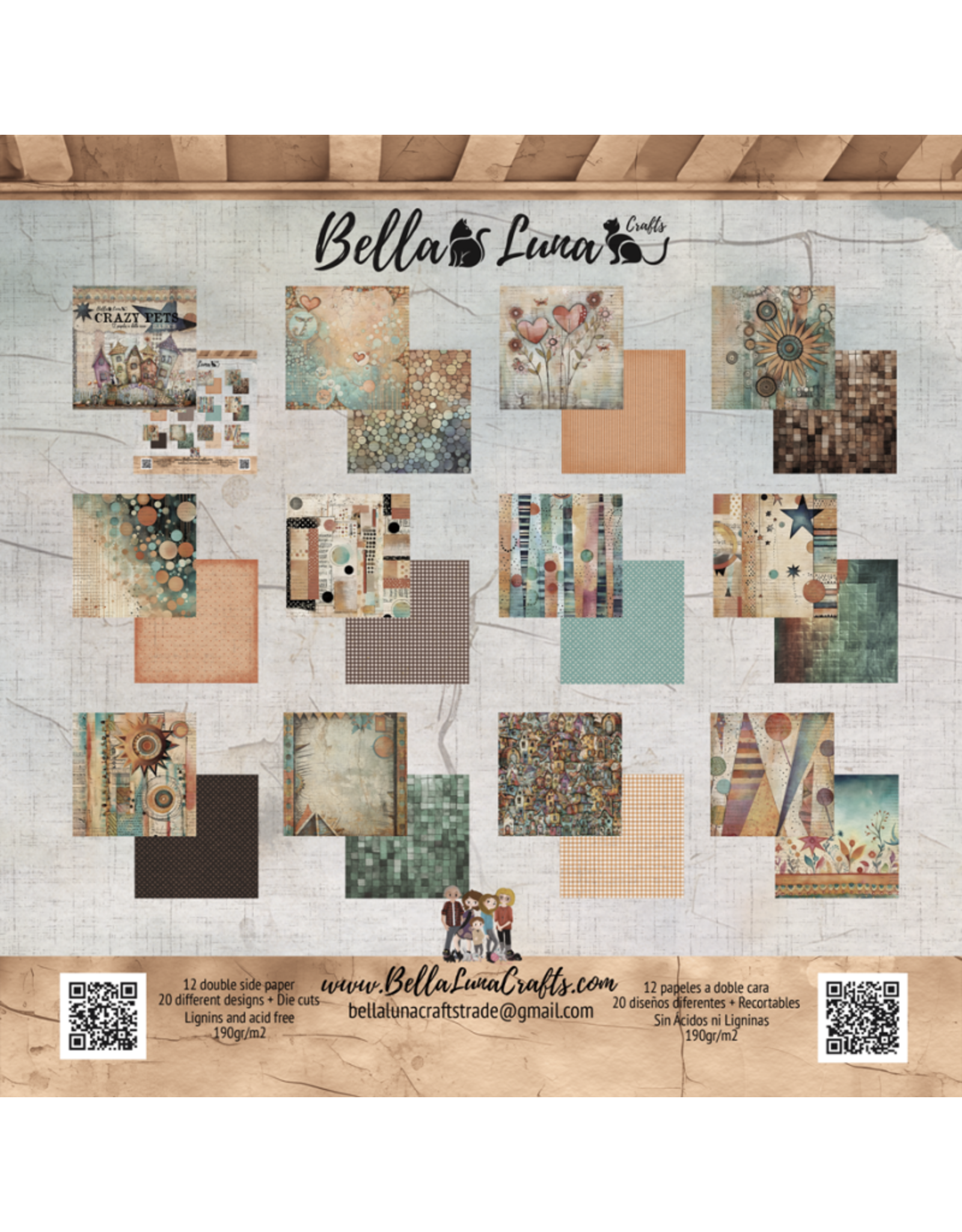 BELLA LUNA BELLA LUNA CRAZY PETS BASICS 8x8 COLLECTION PACK