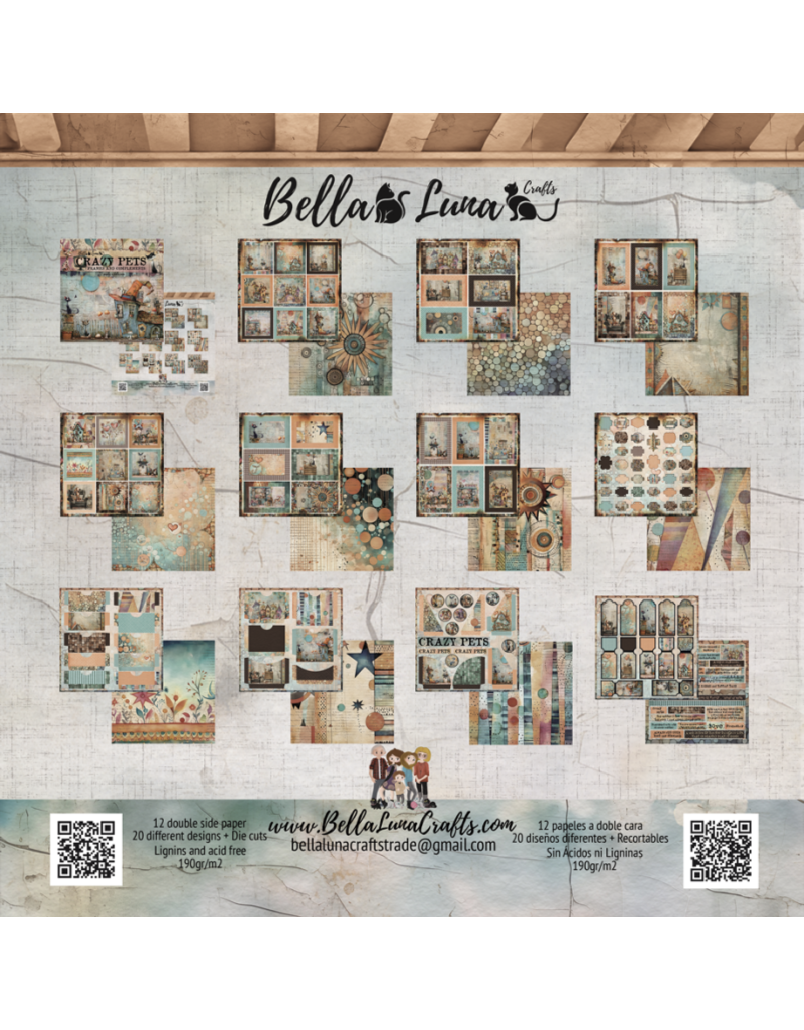 BELLA LUNA BELLA LUNA CRAZY PETS FRAMES AND COMPLIMENTS 12x12 COLLECTION PACK