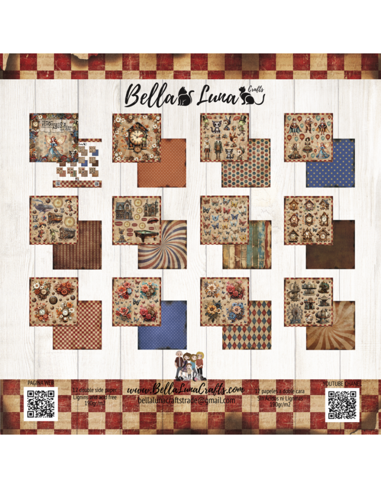 BELLA LUNA BELLA LUNA PINOCCHIO'S ADVENTURE CUT OUTS 8x8 COLLECTION PACK
