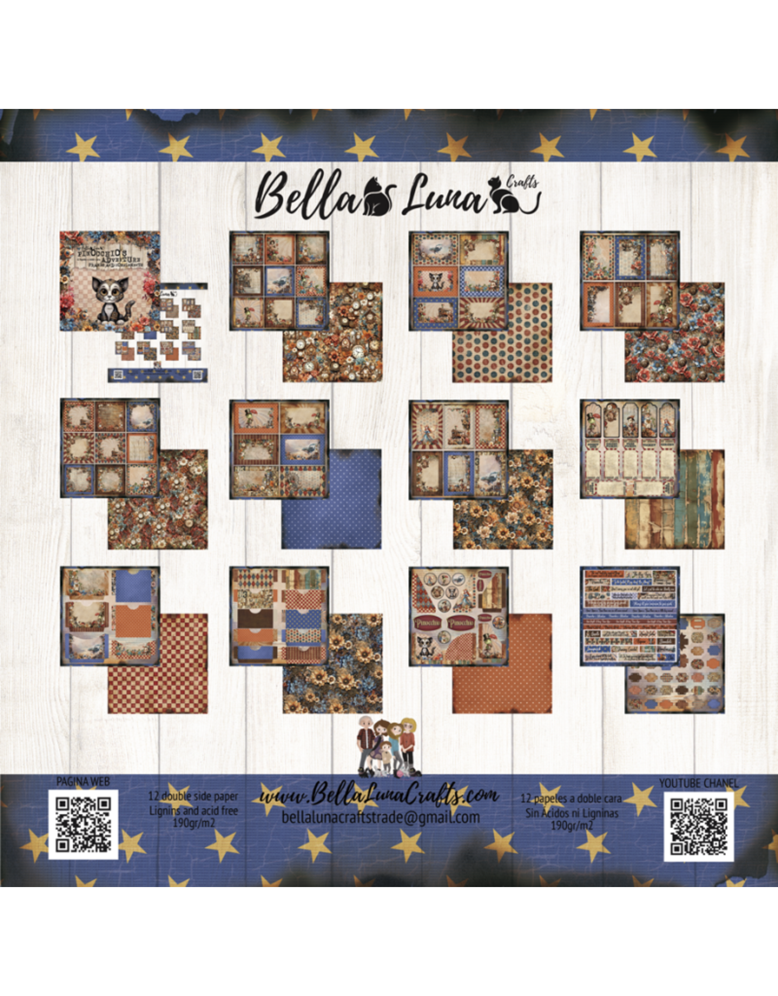 BELLA LUNA BELLA LUNA PINOCCHIO'S ADVENTURE FRAMES AND COMPLIMENTS 12x12 COLLECTION PACK