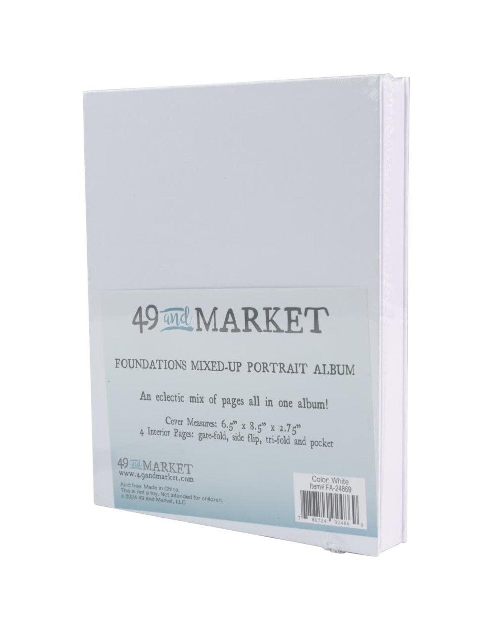 49 AND MARKET 49 AND MARKET WHITE FOUNDATIONS PORTRAIT MIXED-UP 8.5x6.5 ALBUM