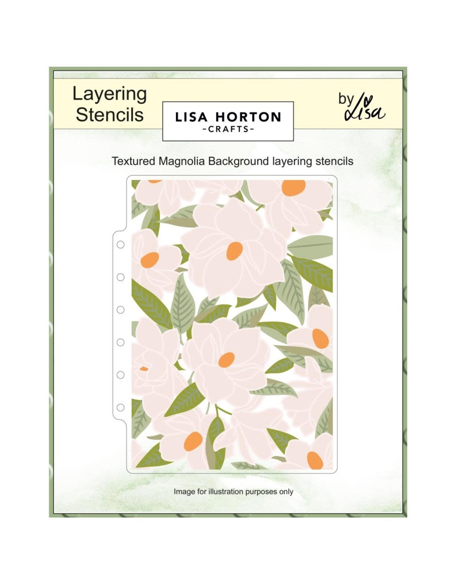 LISA HORTON CRAFTS LISA HORTON CRAFTS TEXTURED MAGNOLIA BACKGROUND 5x7 LAYERING STENCILS