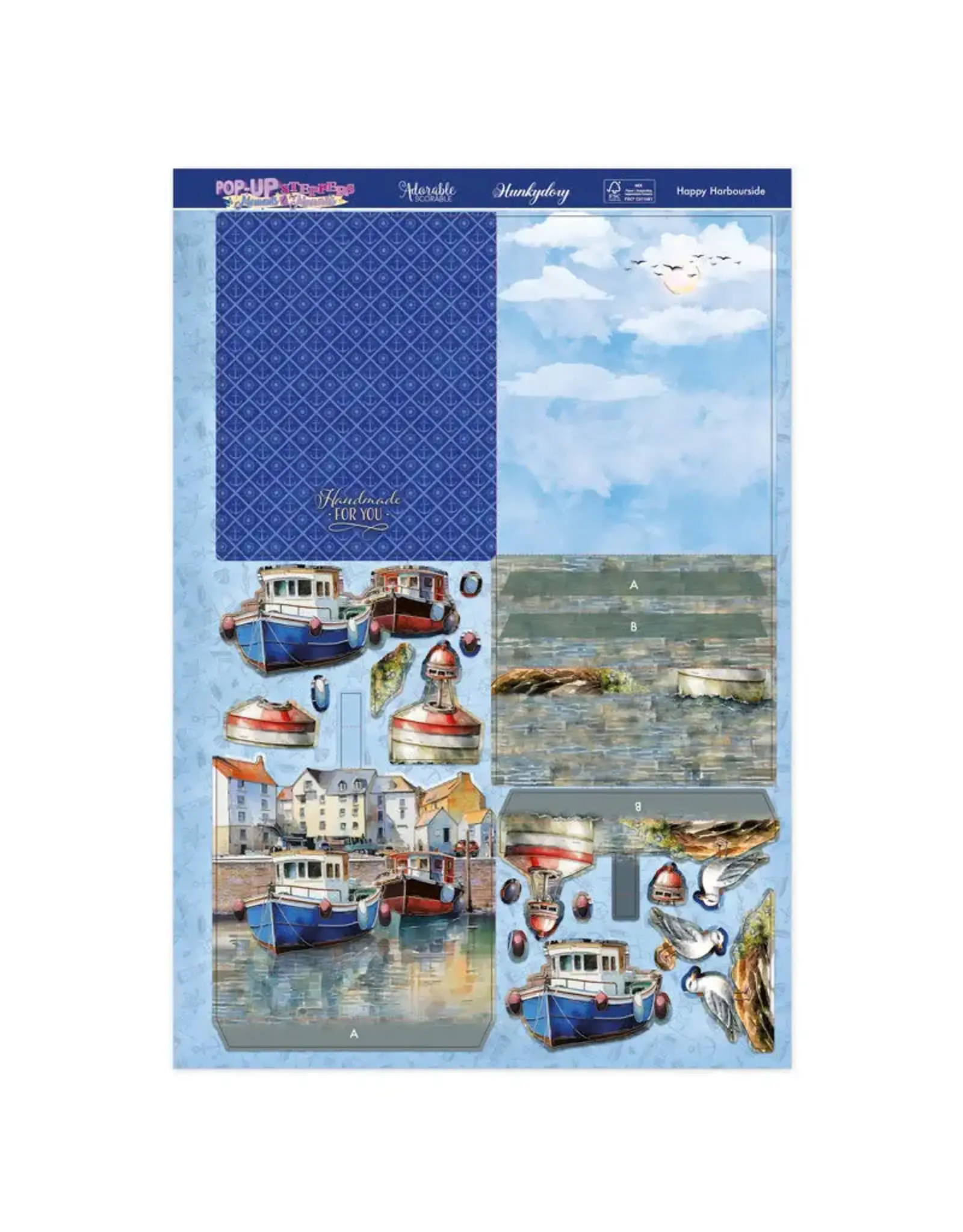 HUNKYDORY CRAFTS LTD. HUNKYDORY POP-UP STEPPER CARDS - HAPPY HARBOURSIDE
