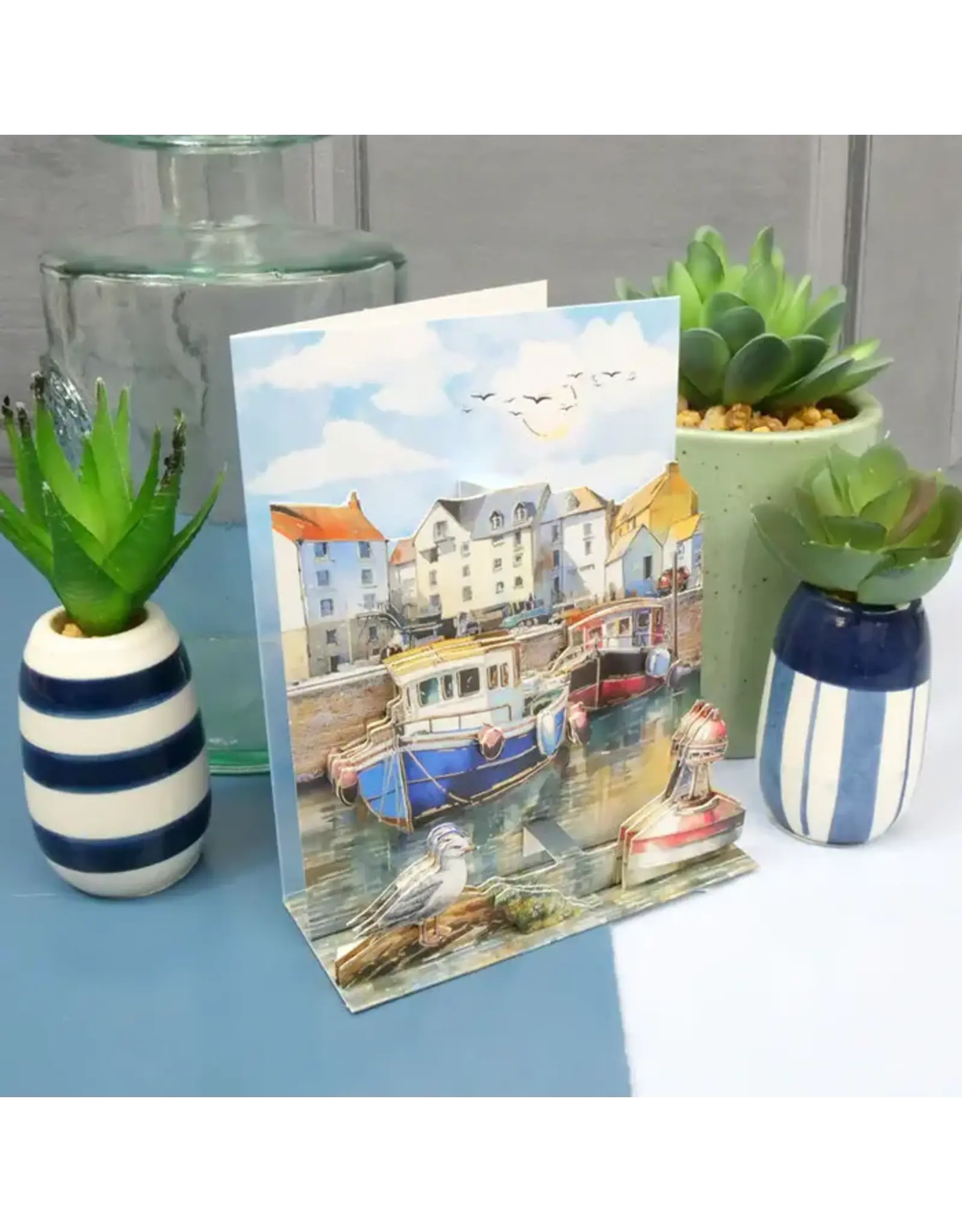HUNKYDORY CRAFTS LTD. HUNKYDORY POP-UP STEPPER CARDS - HAPPY HARBOURSIDE